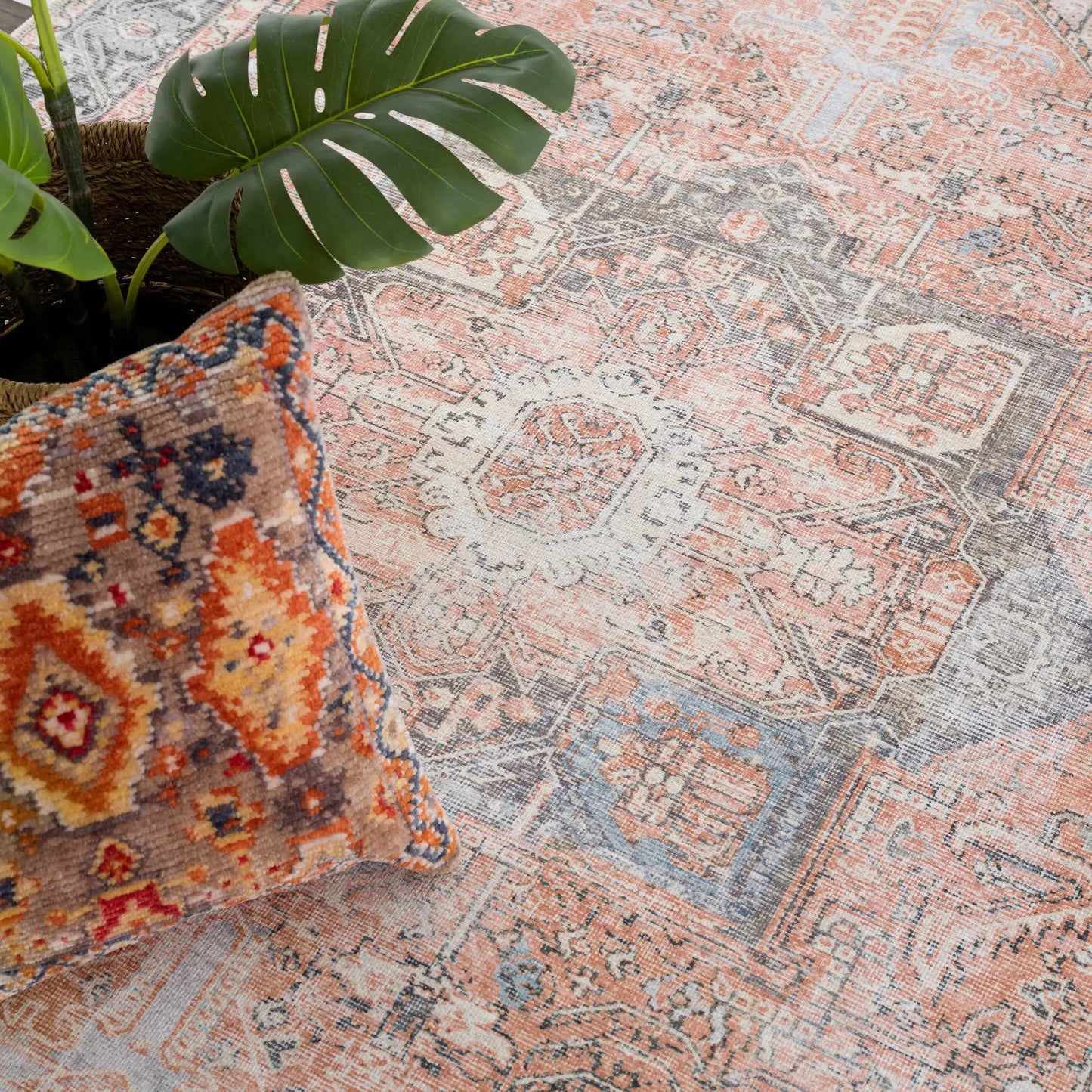 Rosman Distressed Washable Rug from PriceLows™