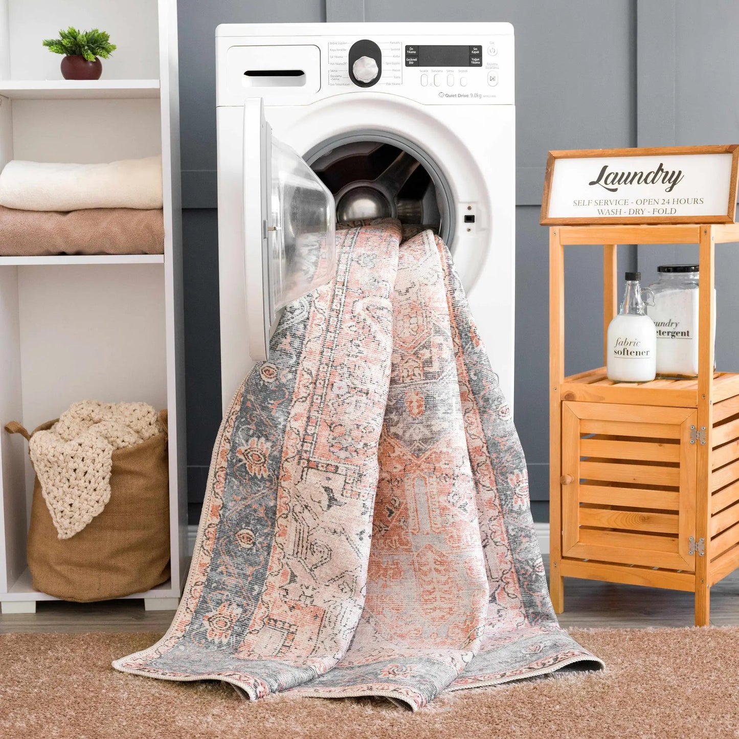 Rosman Distressed Washable Rug from PriceLows™