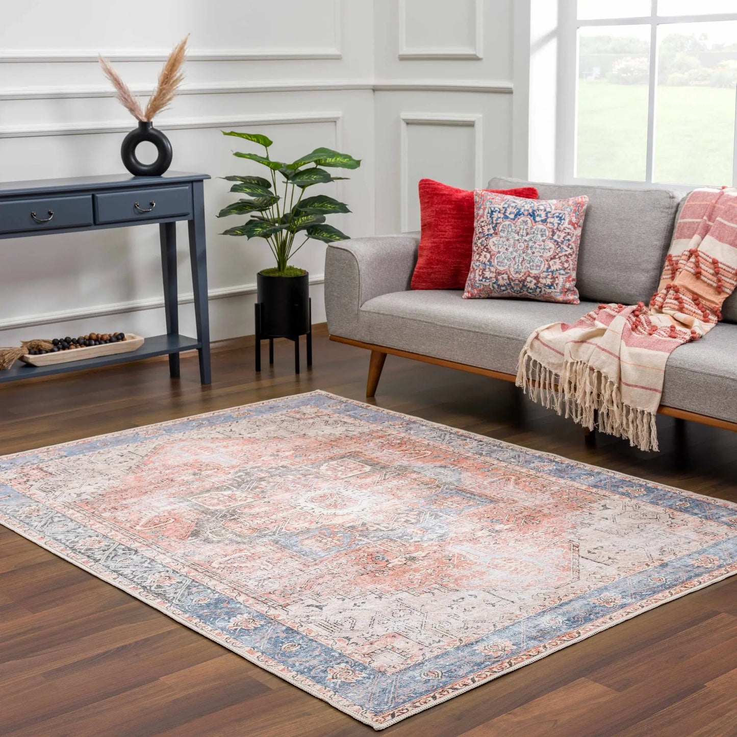 Rosman Distressed Washable Rug from PriceLows™