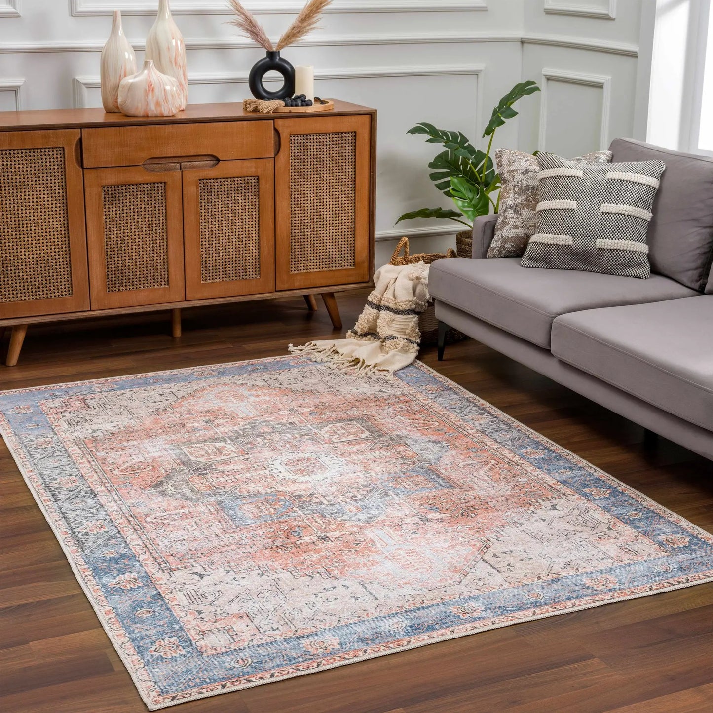 Rosman Distressed Washable Rug from PriceLows™