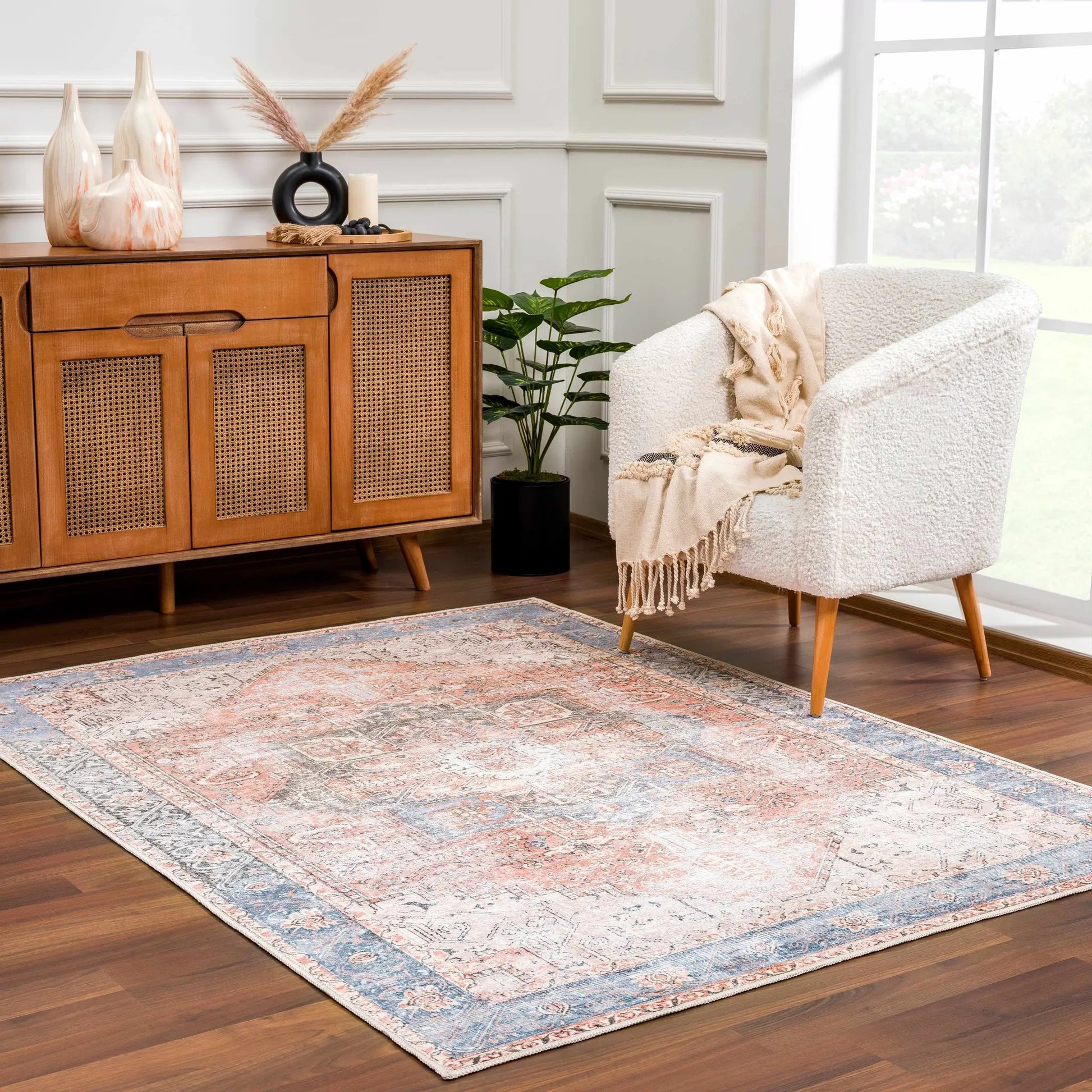 Rosman Distressed Washable Rug from PriceLows™