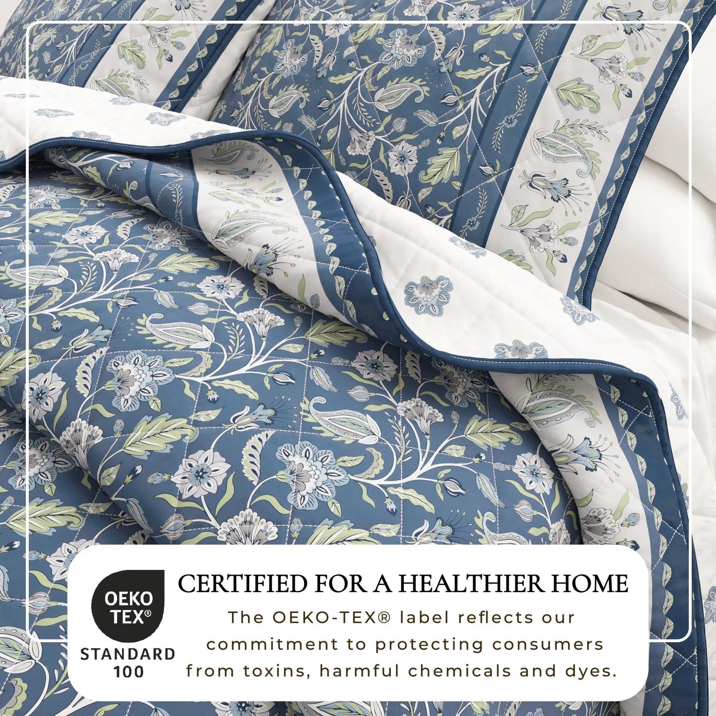 Floral Boho Printed Cotton Quilt Set - Indira Collection from PriceLows™