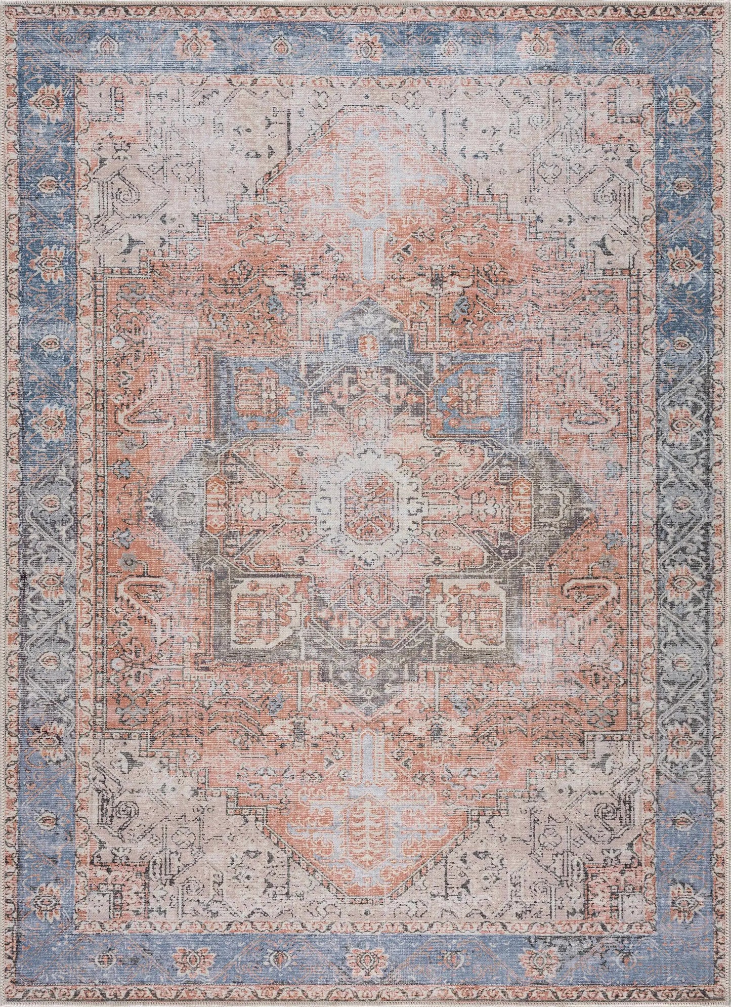 Rosman Distressed Washable Rug from PriceLows™