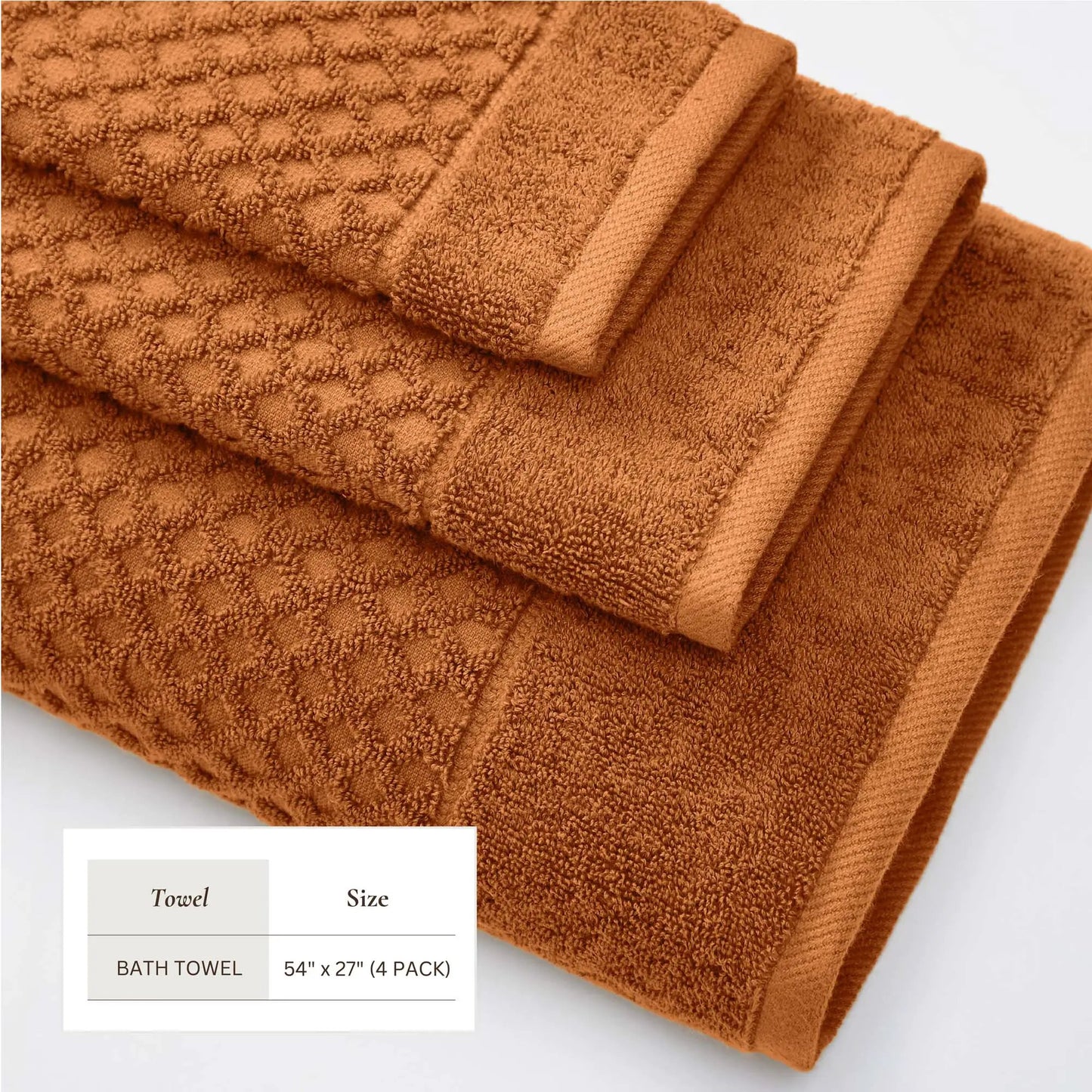 Cotton Diamond Waffle Weave Bath Towel Set - Grayson Collection from PriceLows™