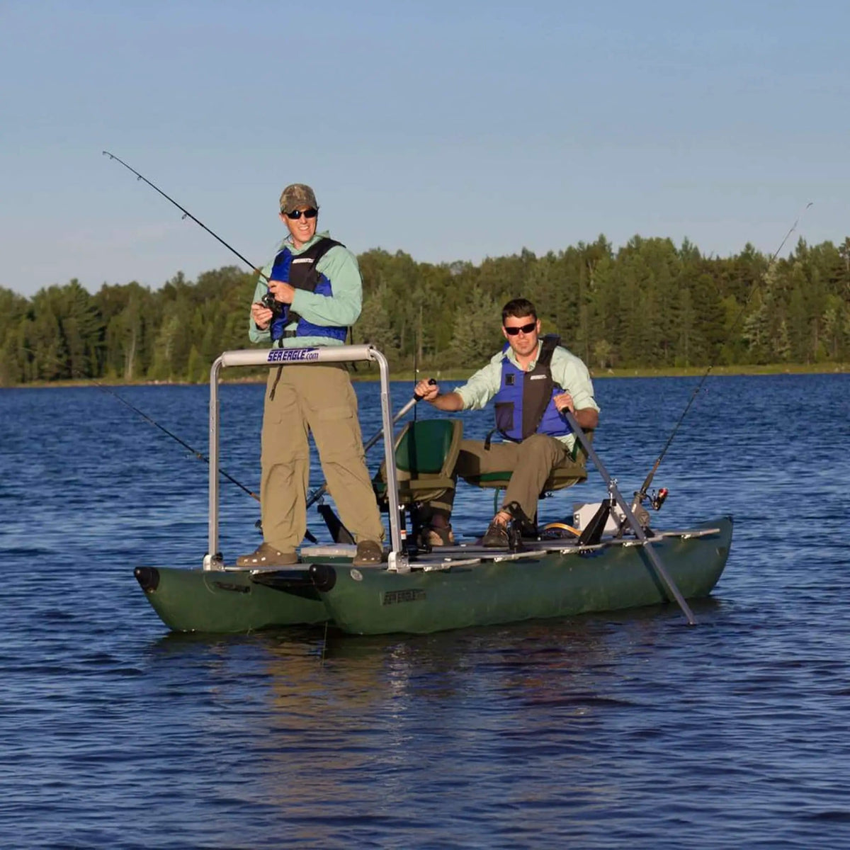 Sea Eagle 375FC FoldCat 2-Persons Inflatable Fishing Lightweight Pontoon Boat | 2-Person | Inflatable Boat | Home