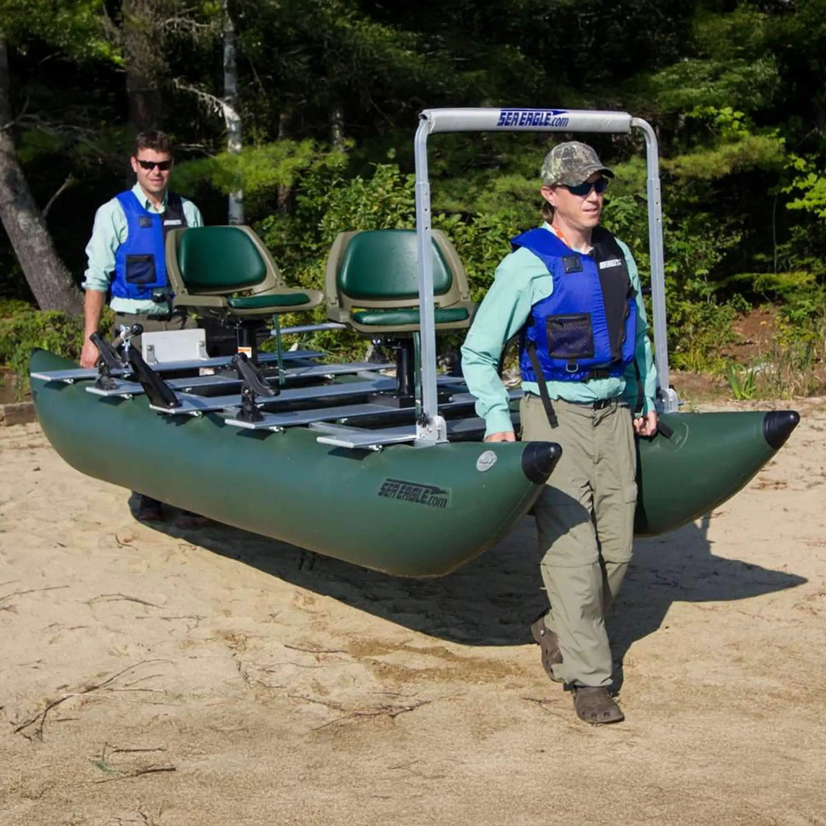 Sea Eagle 375FC FoldCat 2-Persons Inflatable Fishing Lightweight Pontoon Boat | 2-Person | Inflatable Boat | Home