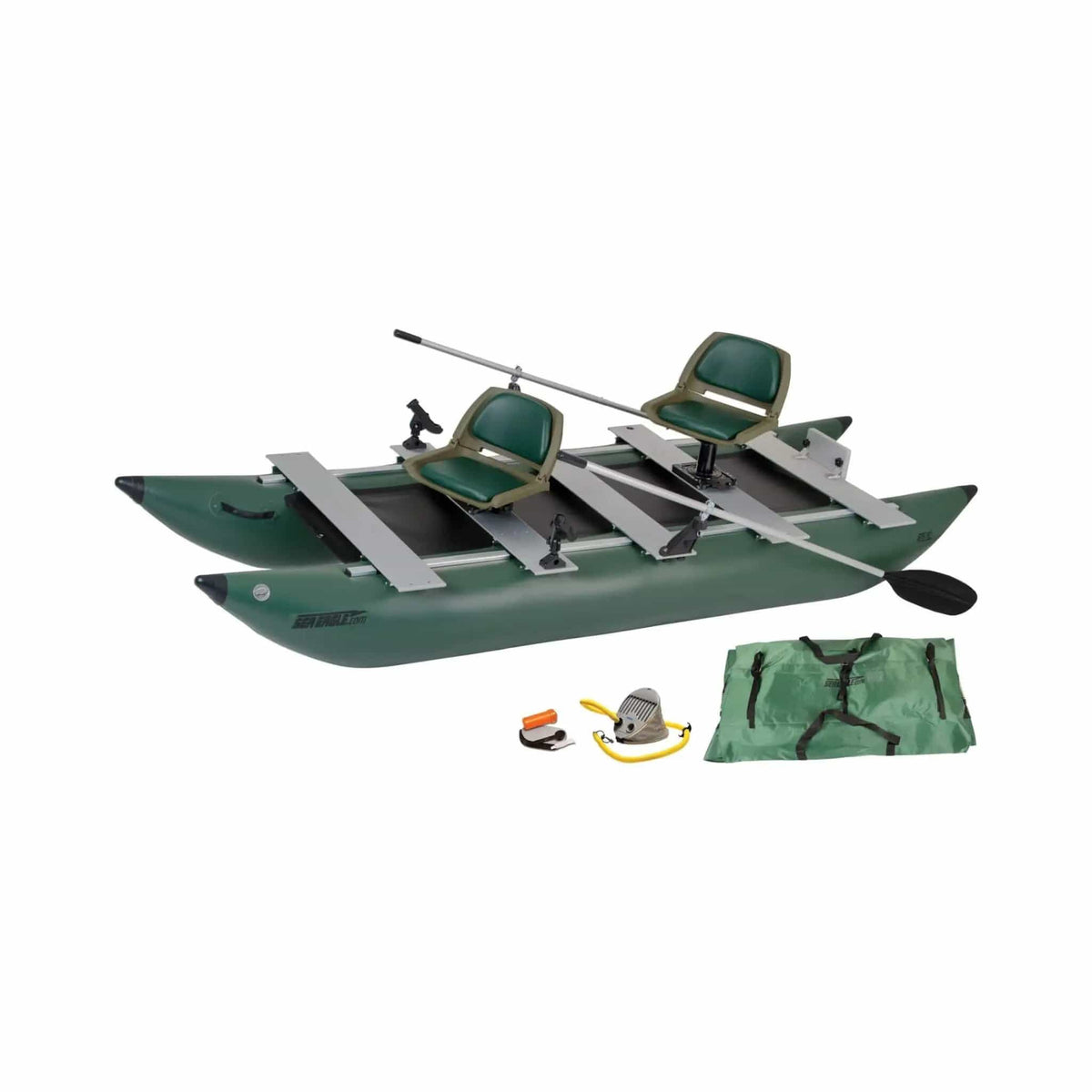 Sea Eagle 375FC FoldCat 2-Persons Inflatable Fishing Lightweight Pontoon Boat | 2-Person | Inflatable Boat | Home
