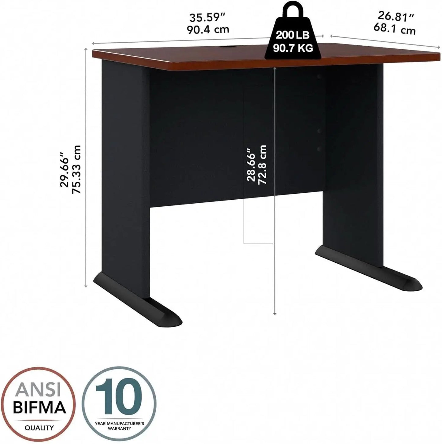 Series A 36W Desk Hansen Cherry Galaxy Home Office from PriceLows™