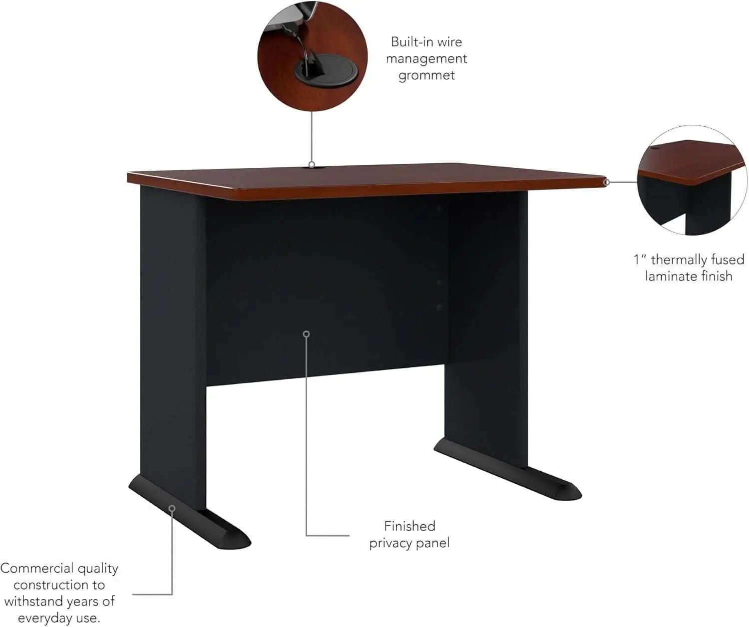 Series A 36W Desk Hansen Cherry Galaxy Home Office from PriceLows™