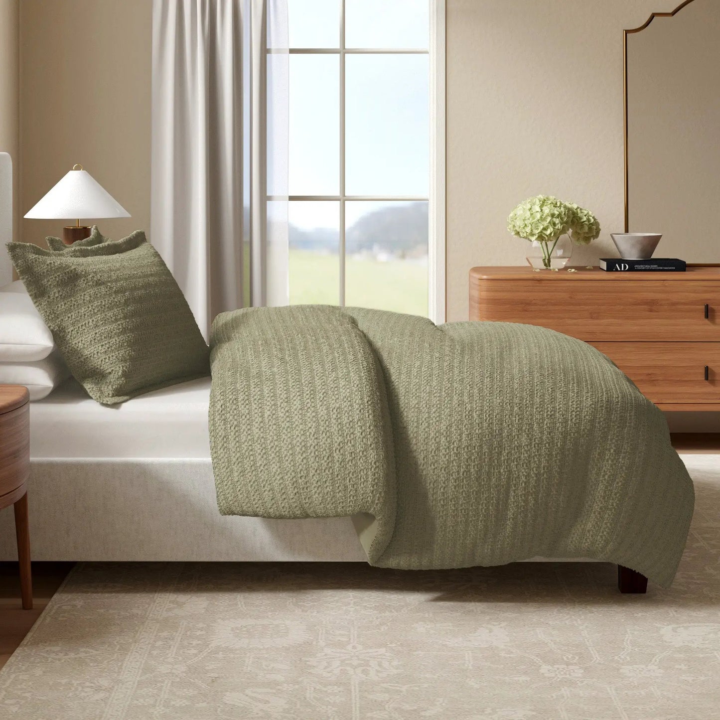 100% Cotton Honeycomb Waffle Duvet Set - Mattea Collection from PriceLows™