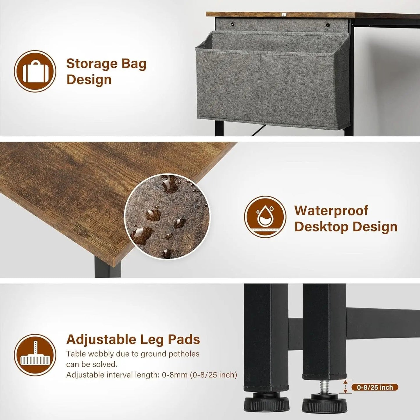 40 Inch Small Space Writing Desk With Headphone Hooks from PriceLows™