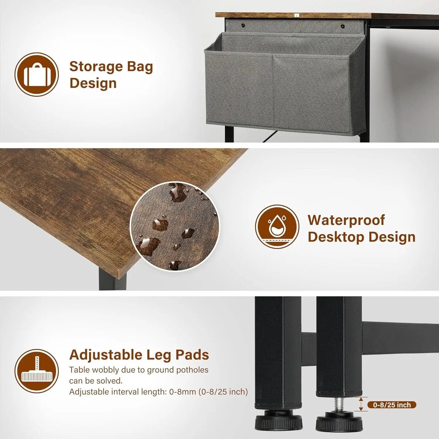 40 Inch Small Space Writing Desk With Headphone Hooks from PriceLows™