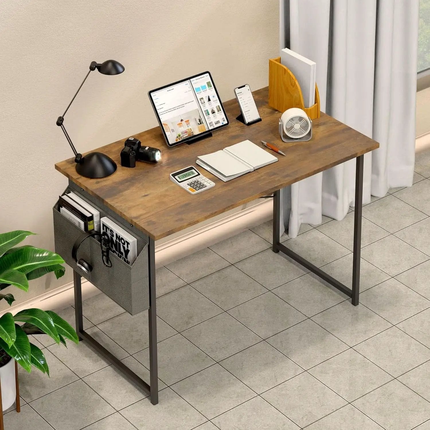 40 Inch Small Space Writing Desk With Headphone Hooks from PriceLows™