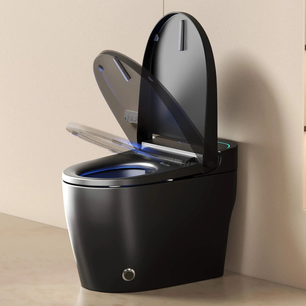 Smart One-Piece Bidet Toilet | Auto Open Close Seat | Warm Air Dryer | Foot Sensor Flush