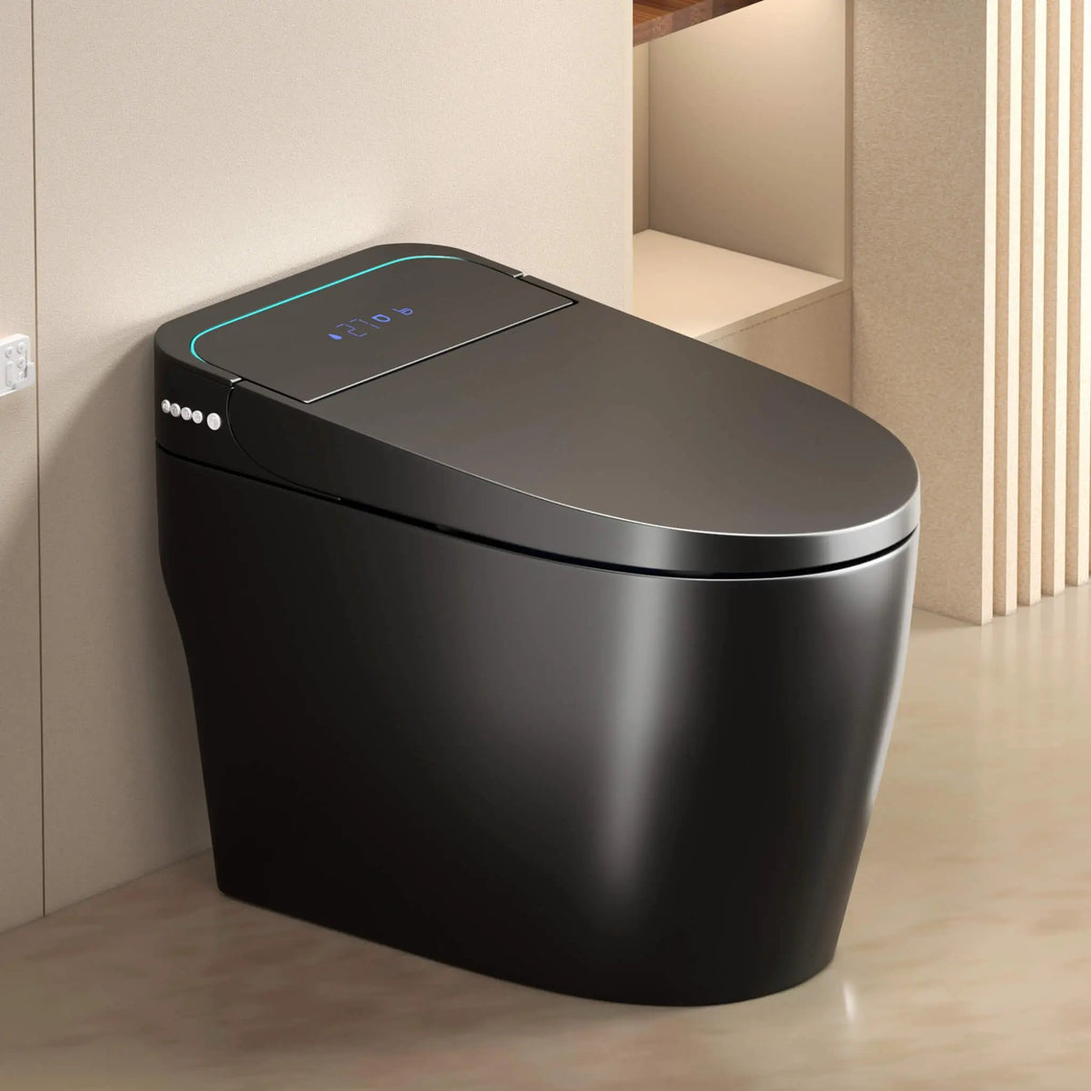 Smart One-Piece Bidet Toilet | Auto Open Close Seat | Warm Air Dryer | Foot Sensor Flush