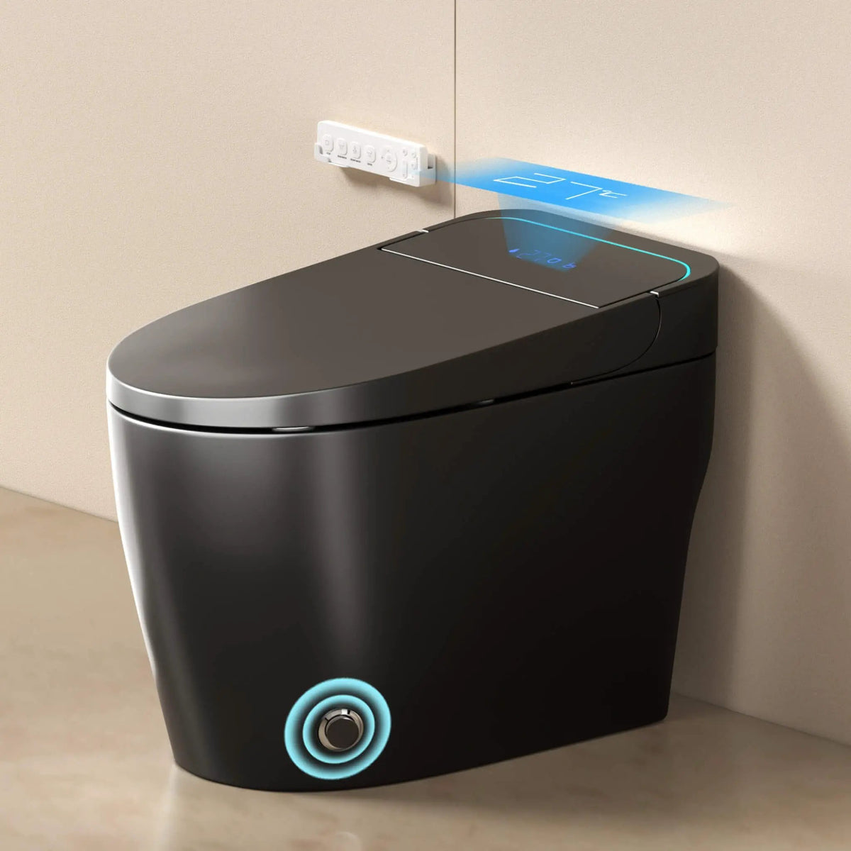 Smart One-Piece Bidet Toilet | Auto Open Close Seat | Warm Air Dryer | Foot Sensor Flush