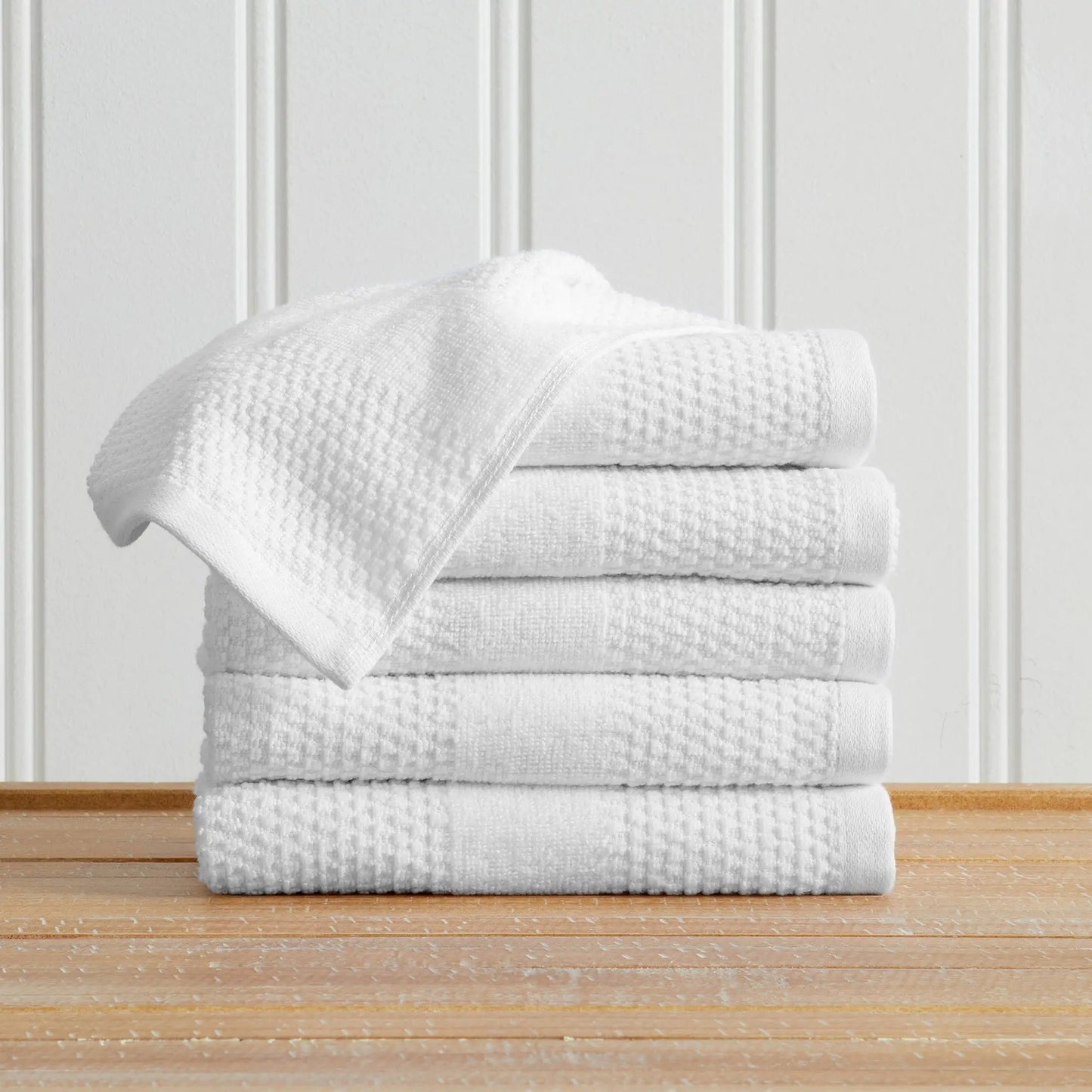 100% Cotton Woven Texture Bath Towel Set - Marbella Collection from PriceLows™