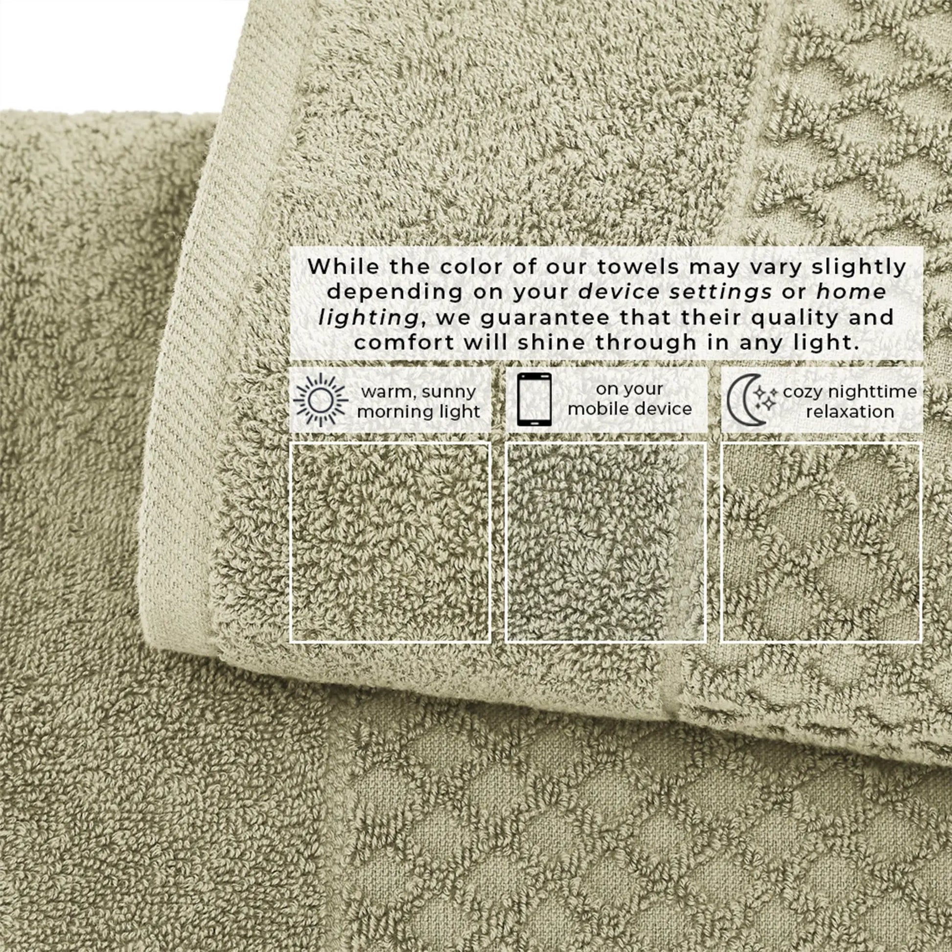 Cotton Diamond Waffle Weave Bath Towel Set - Grayson Collection from PriceLows™