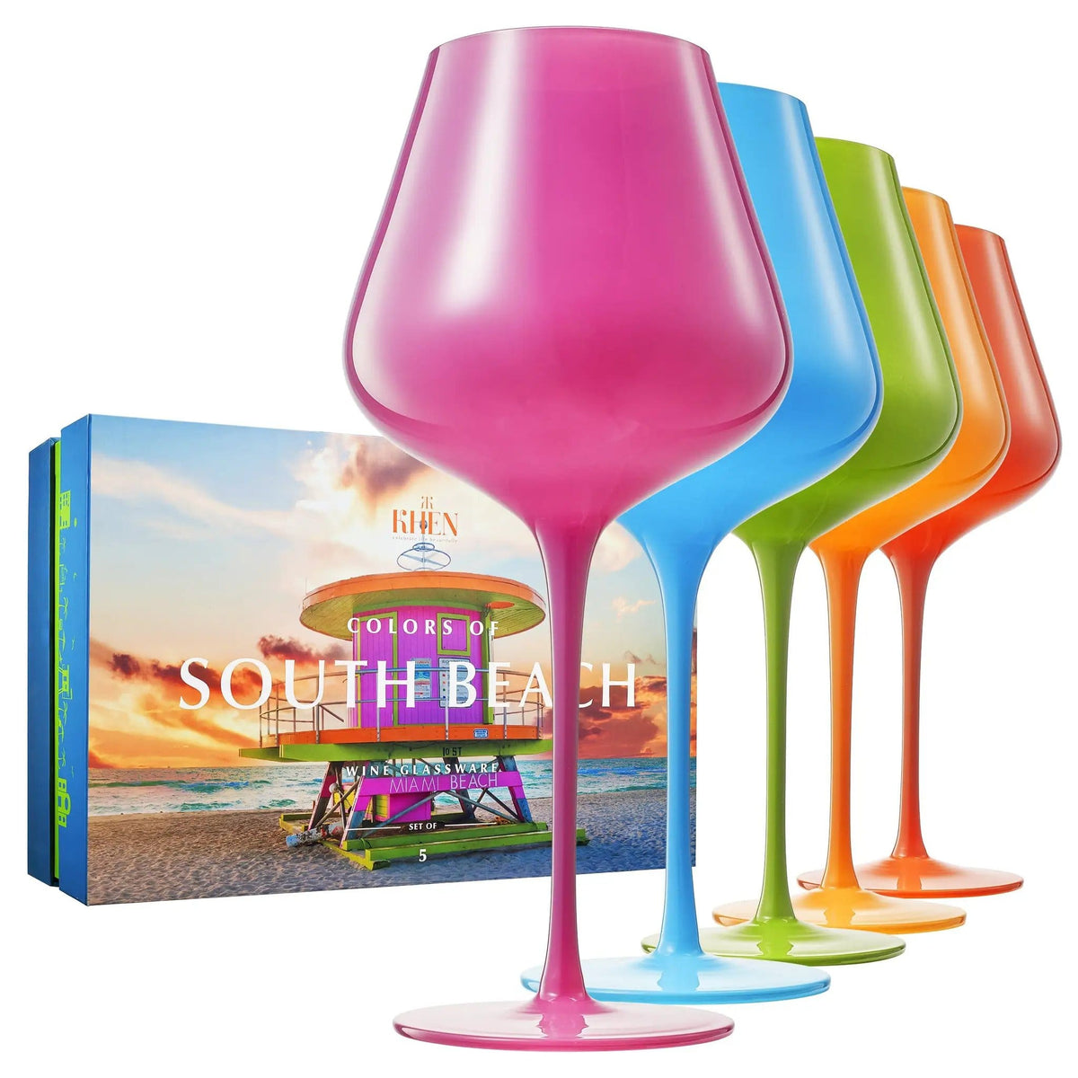 Stagioni Stemmed Wine Glassware, South Beach | 20 oz | Set of 5 | Entertaining