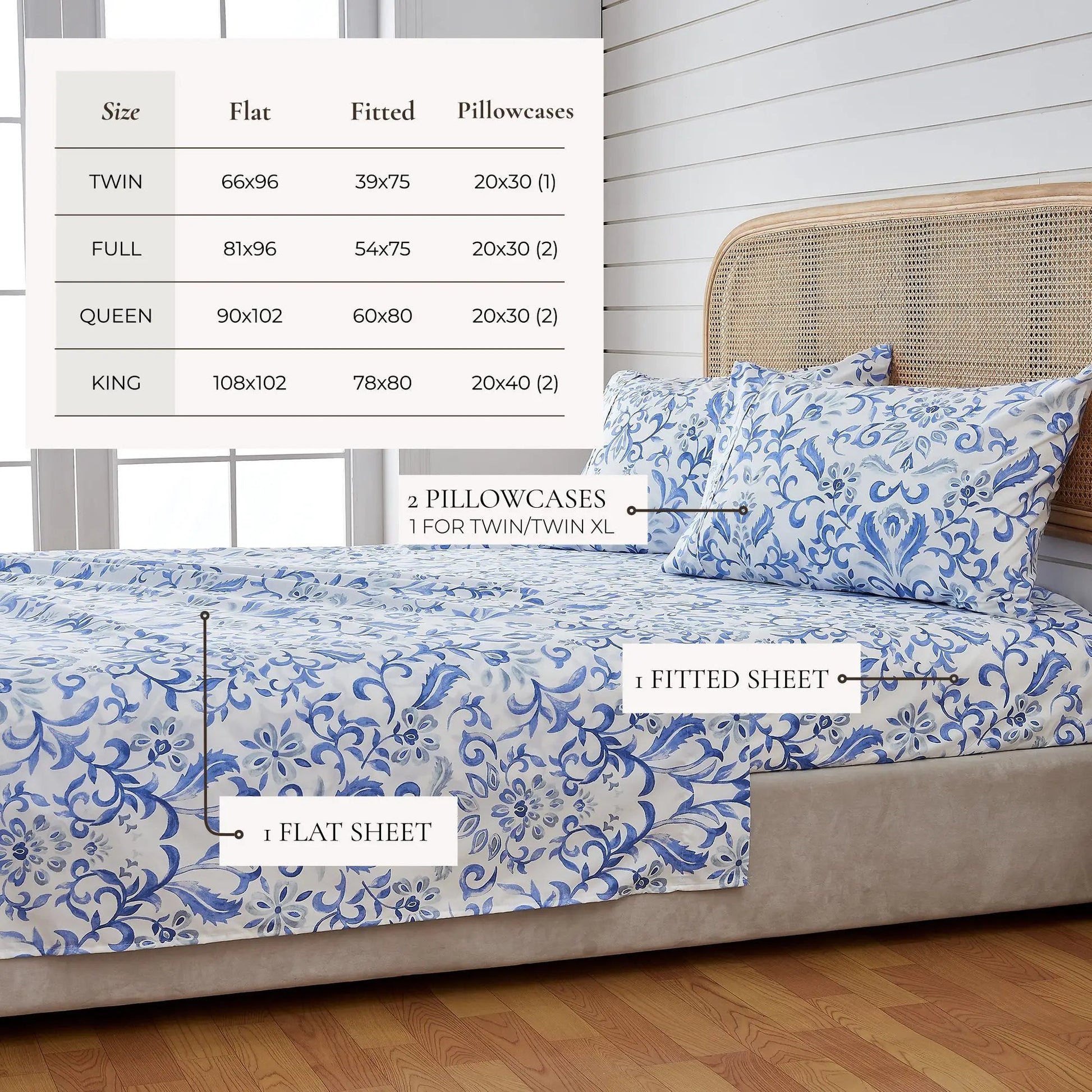 Watercolor Floral Sheet Set - Delia Collection from PriceLows™