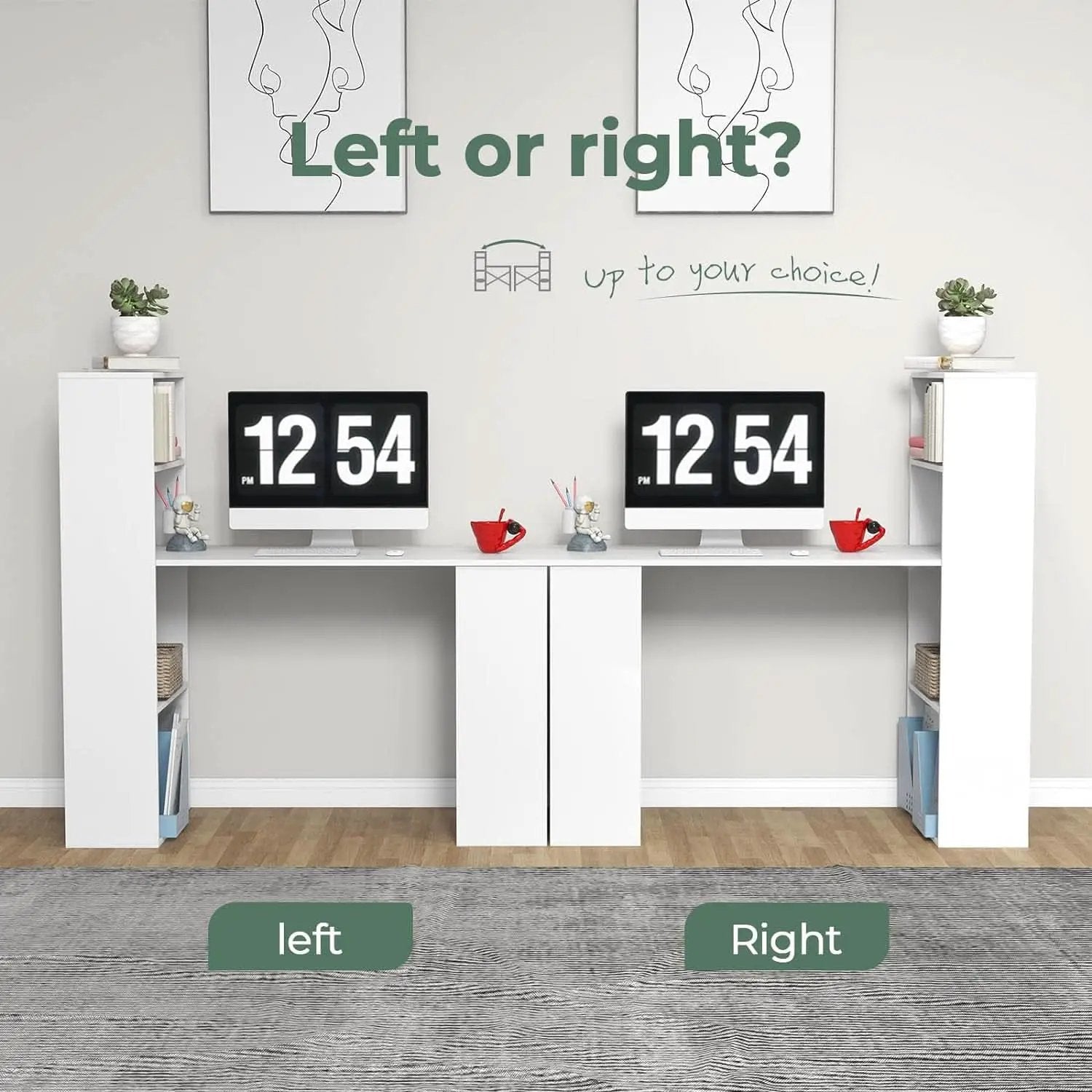 Space-Saving 48 Inch Computer Desk with Bookshelf from PriceLows™