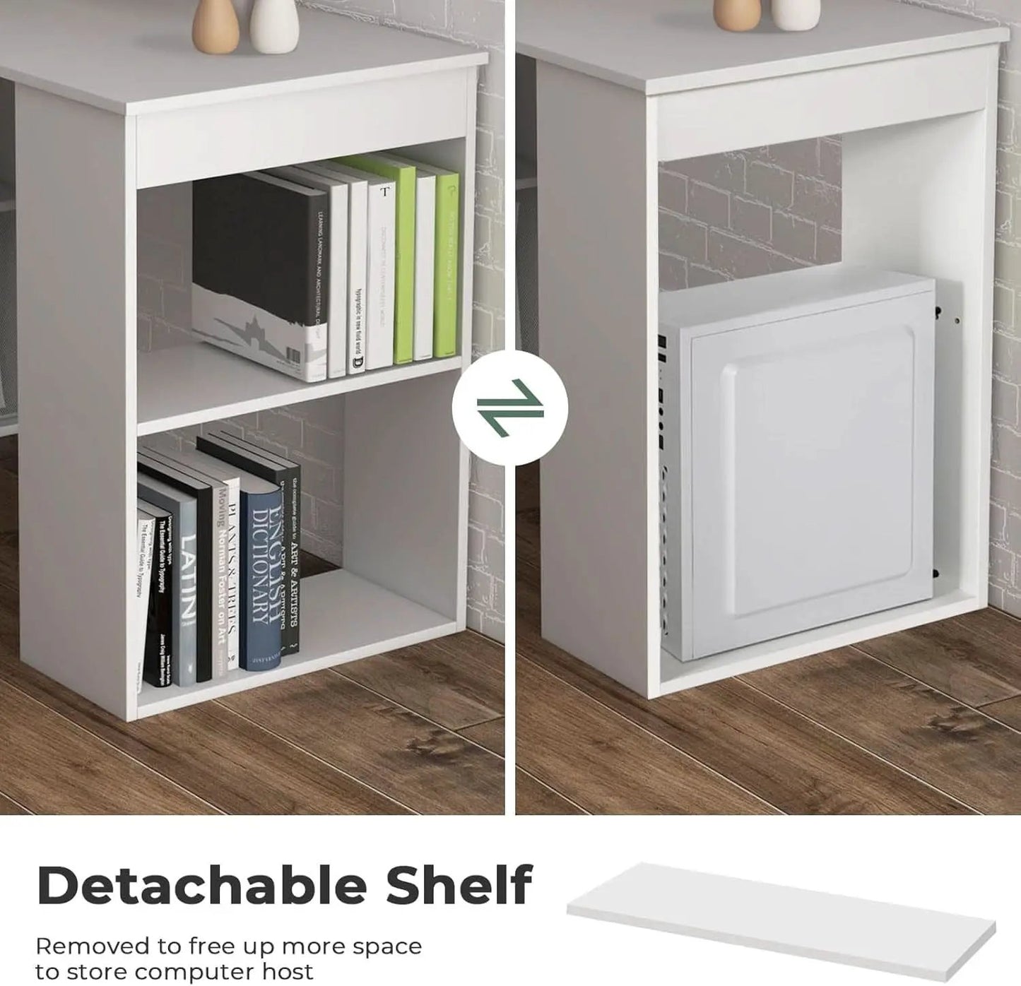 Space-Saving 48 Inch Computer Desk with Bookshelf from PriceLows™