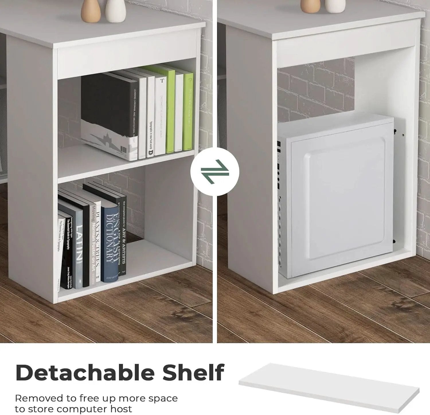 Space-Saving 48 Inch Computer Desk with Bookshelf from PriceLows™