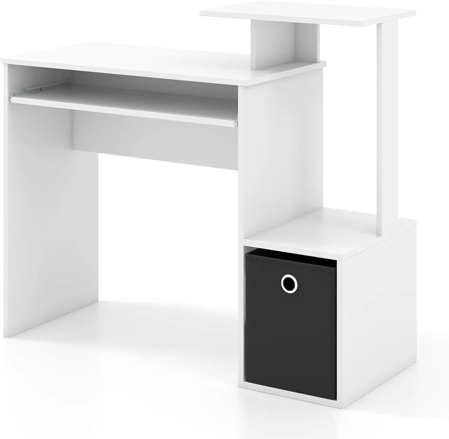 Space-Saving Computer Desk with Drawer and Storage Shelves from PriceLows™