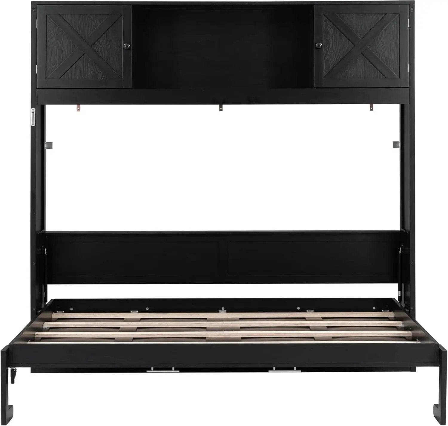 Full Size Murphy Cabinet Bed With Storage Shelf Black from PriceLows™