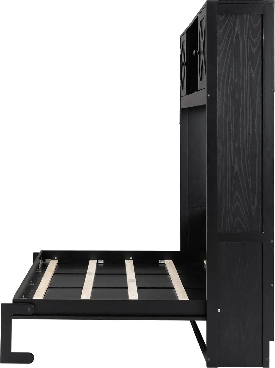 Full Size Murphy Cabinet Bed With Storage Shelf Black from PriceLows™