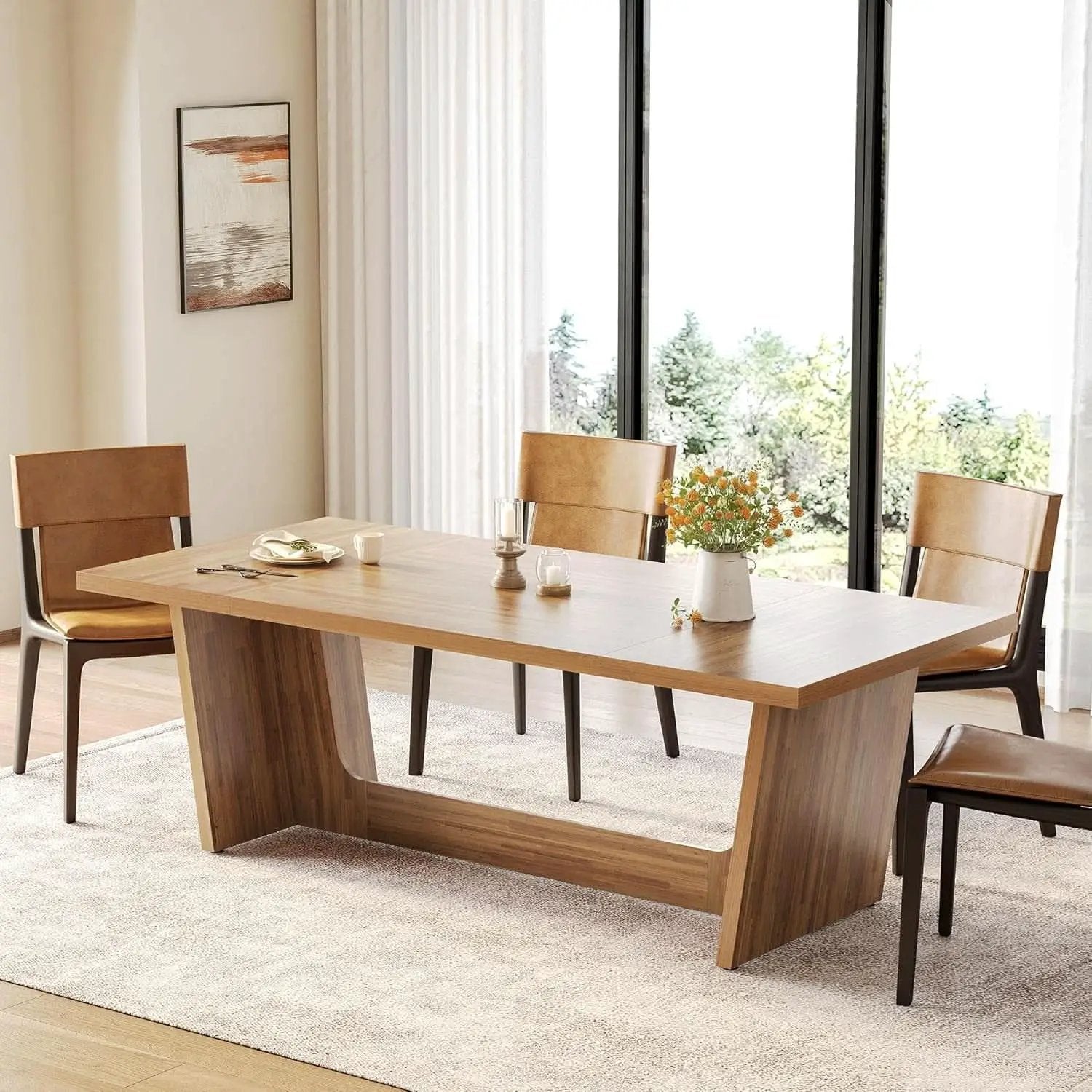 Spacious Wooden Executive Desk for Home Office Use from PriceLows™