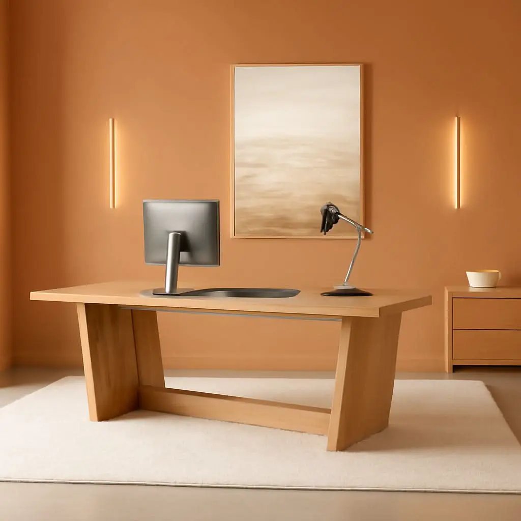 Spacious Wooden Executive Desk for Home Office Use from PriceLows™