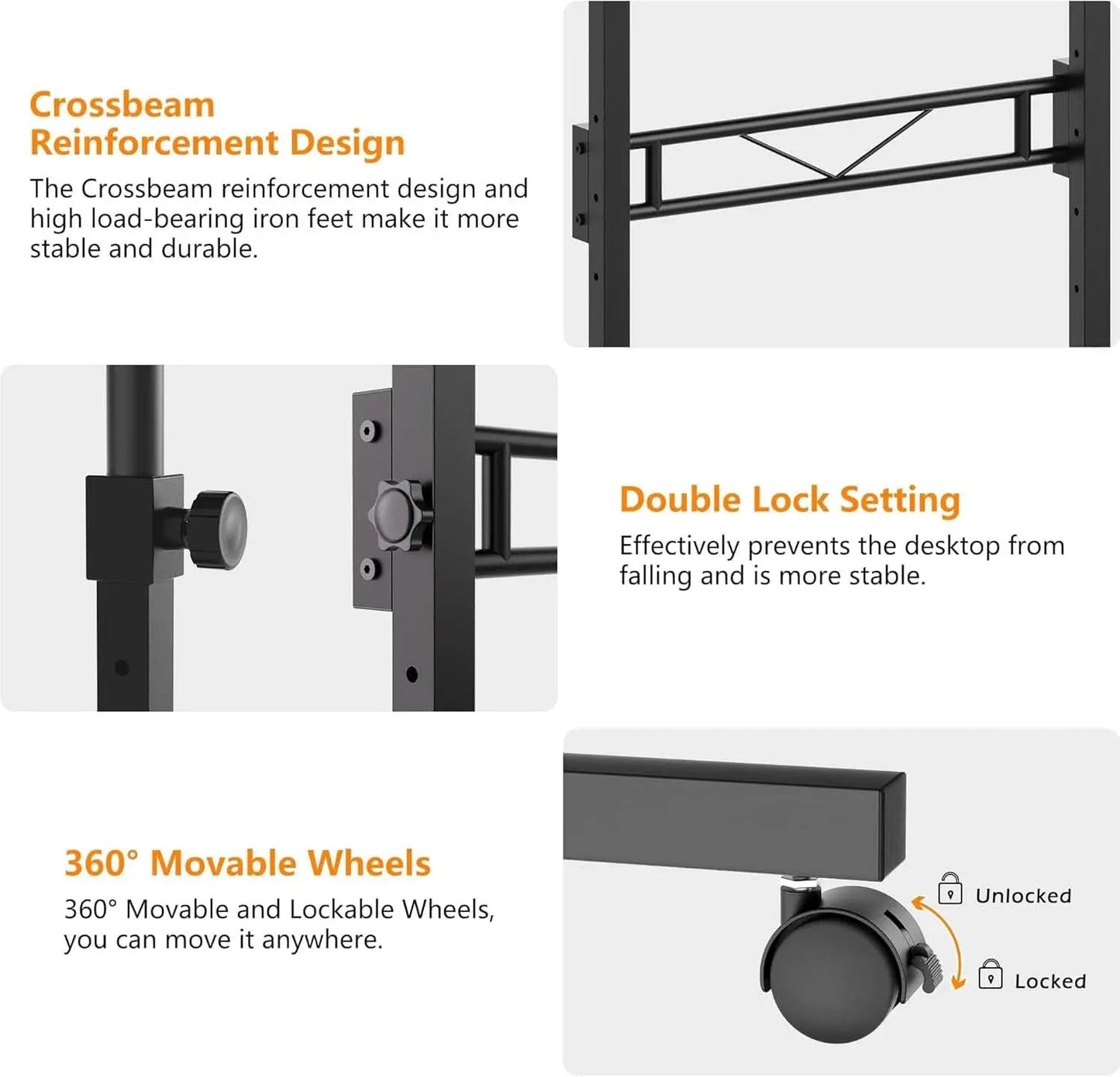 32 Inch Adjustable Standing Desk On Wheels For Home Office from PriceLows™