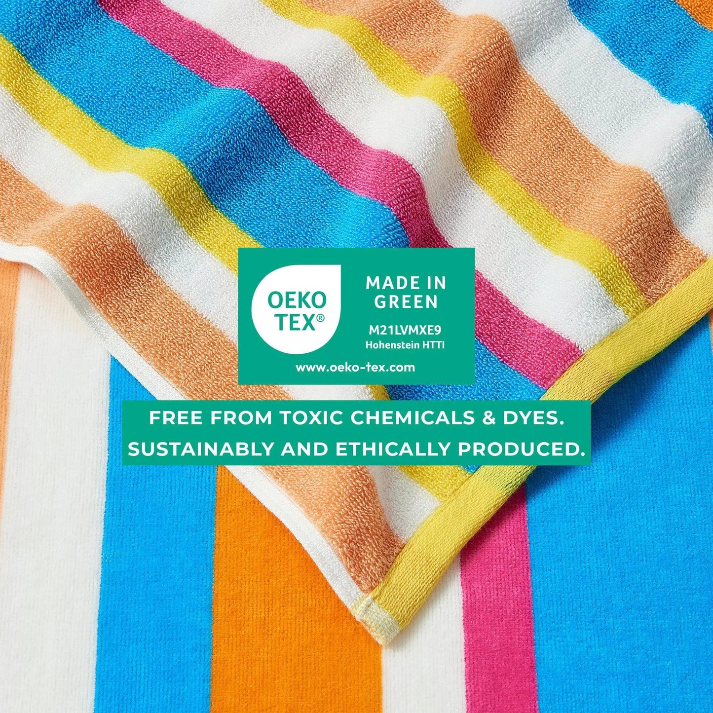 Cotton Velour Cabana Stripe Beach Towel - Novia Collection from PriceLows™