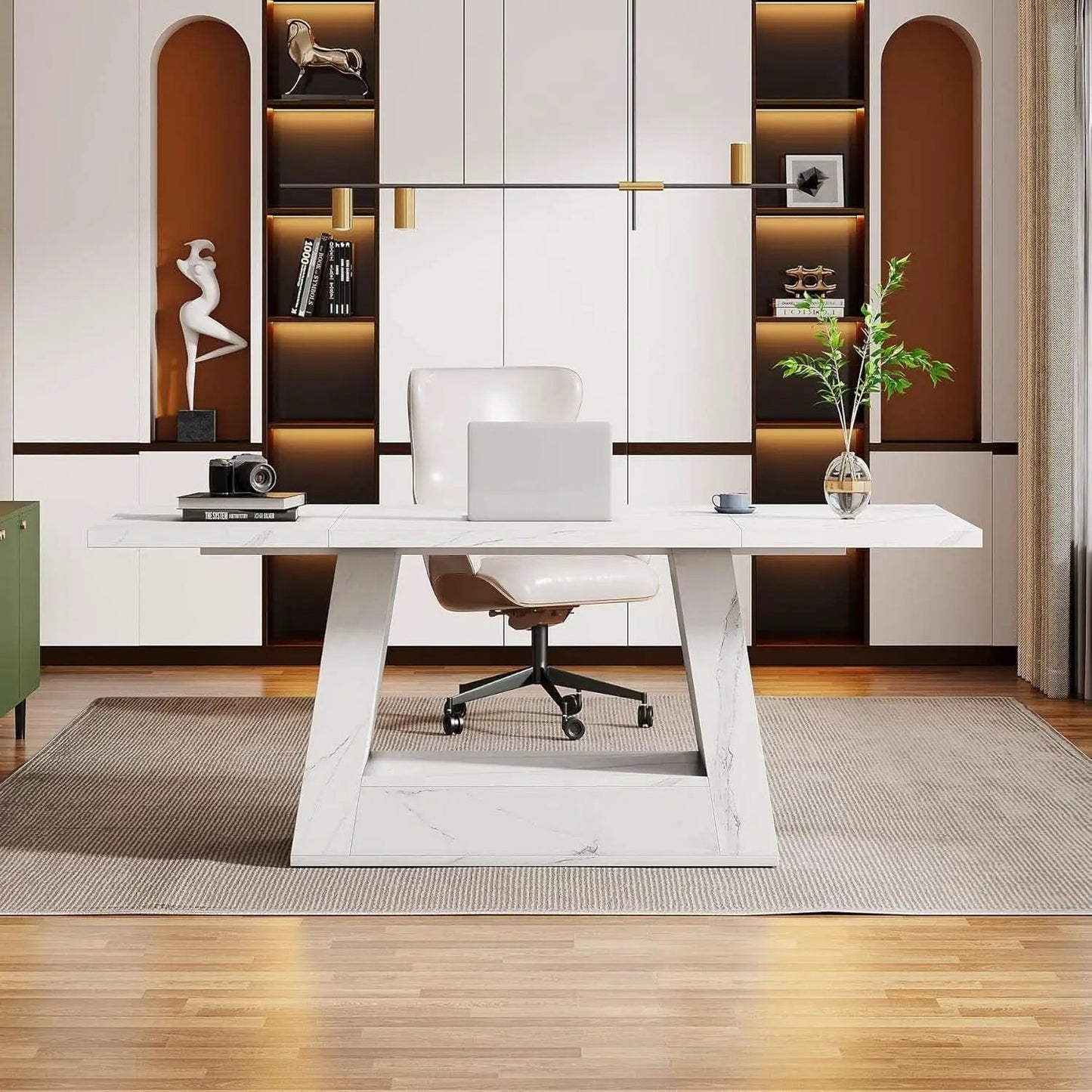 Stylish 63 Inch Large Computer Desk for Home Office from PriceLows™