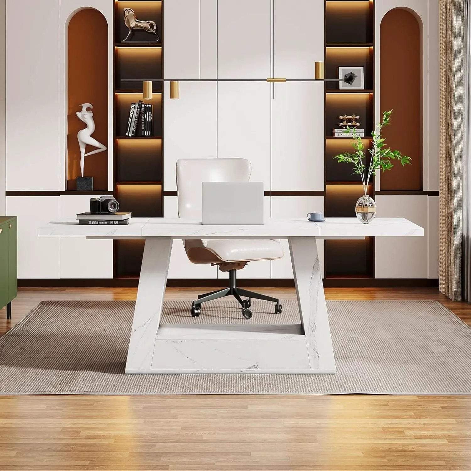 Stylish 63 Inch Large Computer Desk for Home Office from PriceLows™