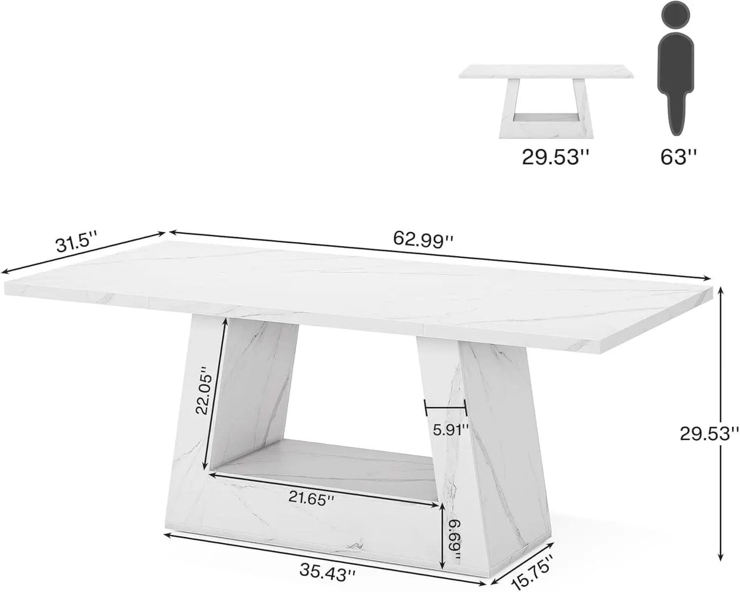 Stylish 63 Inch Large Computer Desk for Home Office from PriceLows™