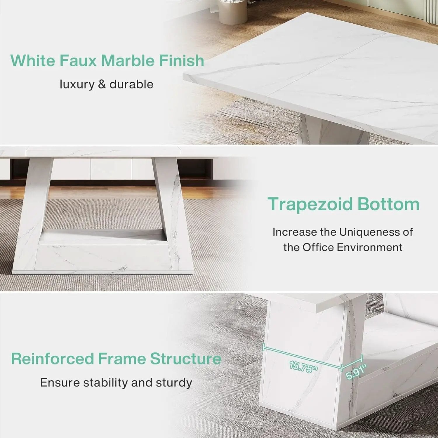 Stylish 63 Inch Large Computer Desk for Home Office from PriceLows™