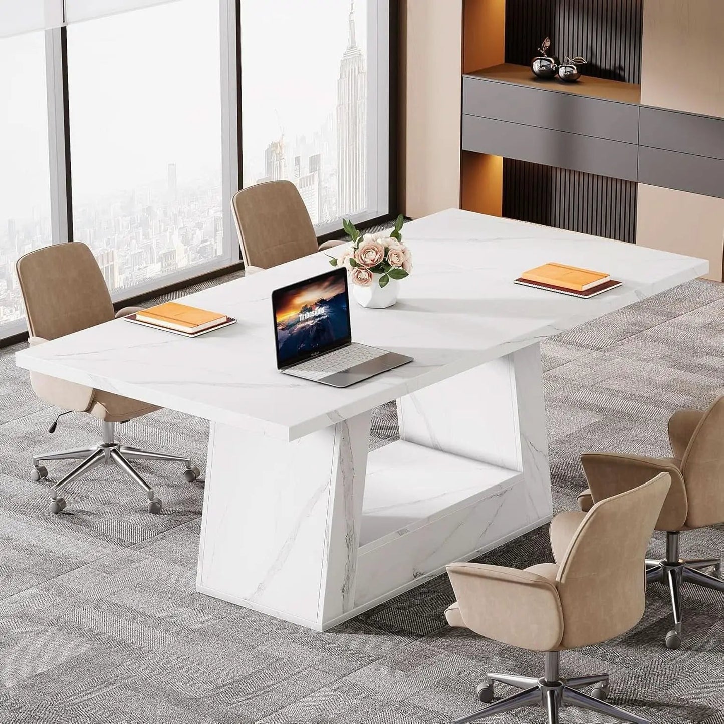 Stylish 63 Inch Large Computer Desk for Home Office from PriceLows™
