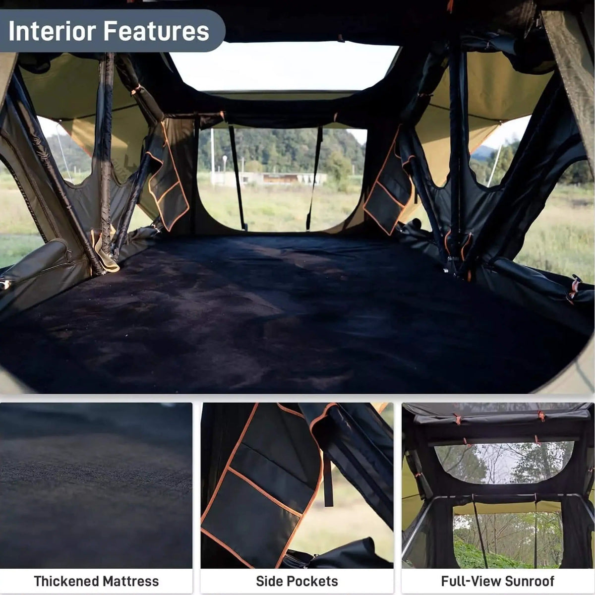 Naturnest Andromeda Green Soft Shell Rooftop Tent With Large Panoramic Skylight | Home Use | Everyday Use | Home