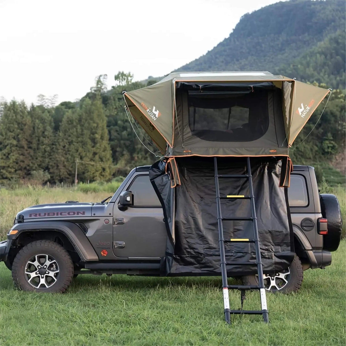 Naturnest Andromeda Green Soft Shell Rooftop Tent With Large Panoramic Skylight | Home Use | Everyday Use | Home