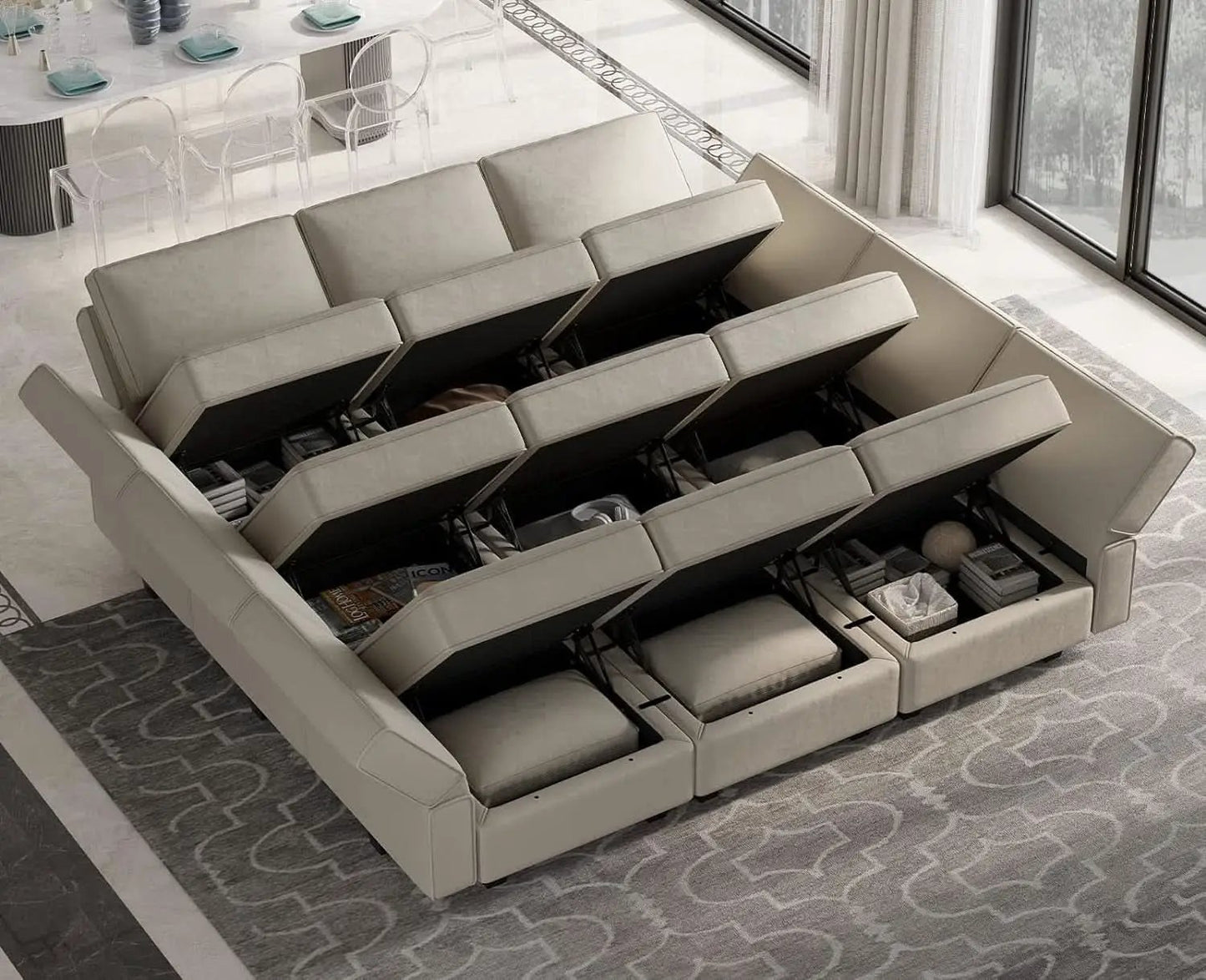 Stylish Modular Sectional Sofa with Reversible Chaise from PriceLows™