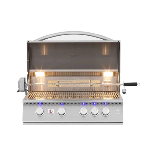 Built-In Gas Grill | Summerset Sizzler Pro | Up To 5 Cast Stainless Steel Burners | 443 Stainless Construction