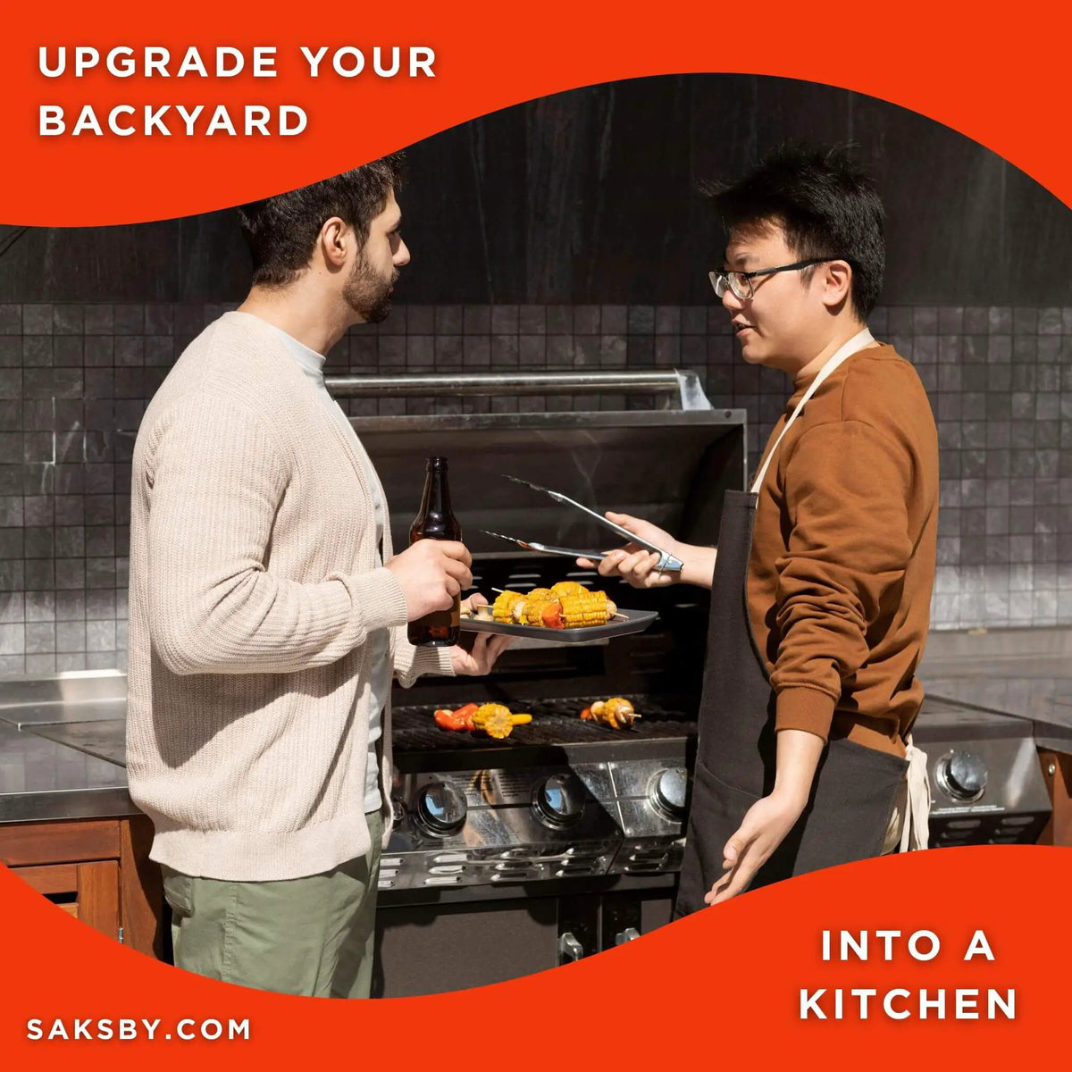 Built-In Gas Grill | Summerset Sizzler Pro | Up To 5 Cast Stainless Steel Burners | 443 Stainless Construction