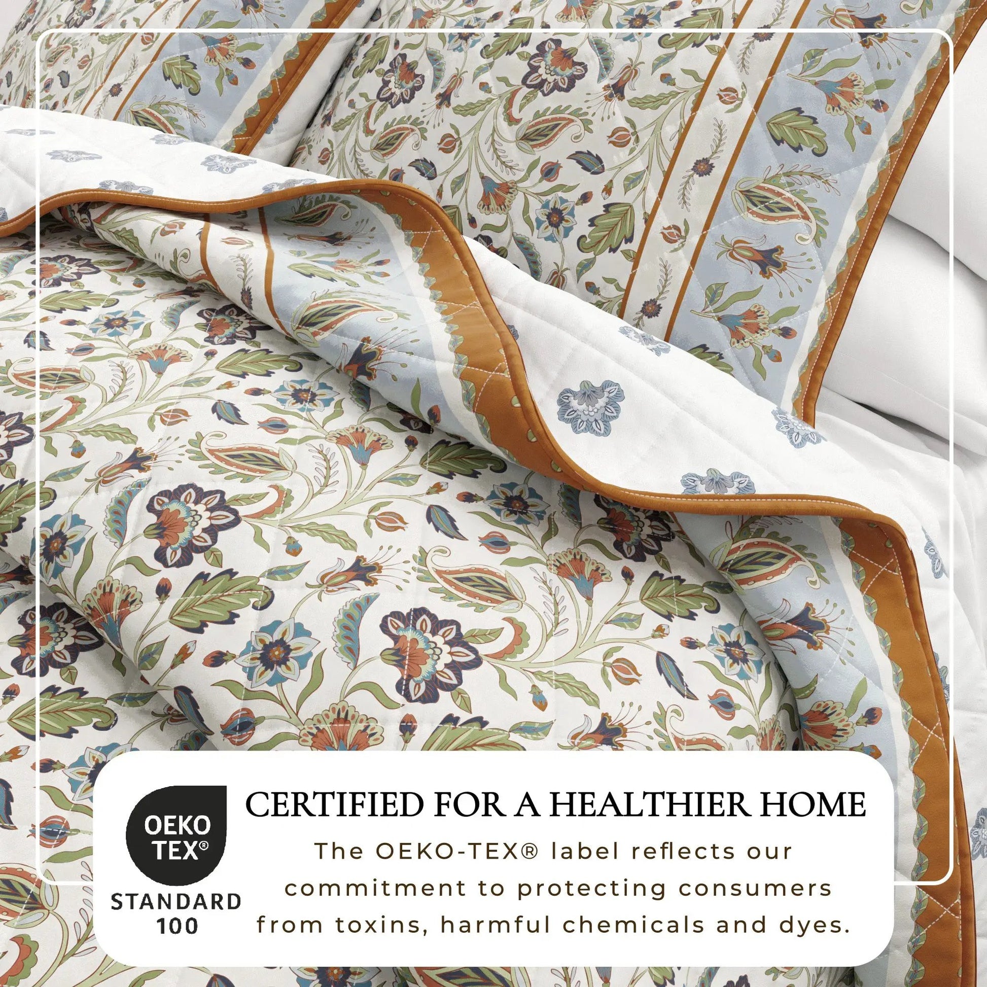 Floral Boho Printed Cotton Quilt Set - Indira Collection from PriceLows™