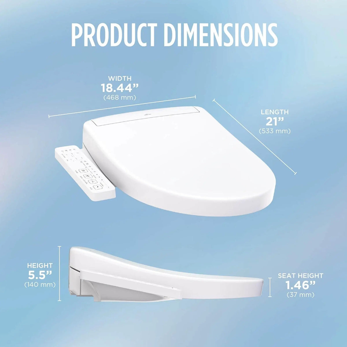 TOTO WASHLET S2 Bidet Seat | Heated Seat | Side Arm Control | Built-In Air Deodorizer