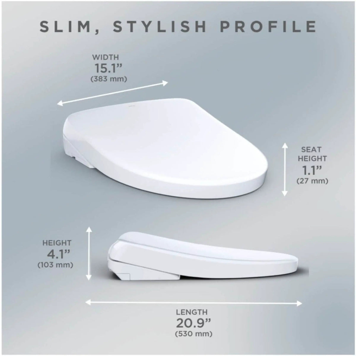 TOTO S7 WASHLET Elongated Bidet Seat | EWater Warm Water | Automatic Air Deodorizer | Classic Or Contemporary Lid