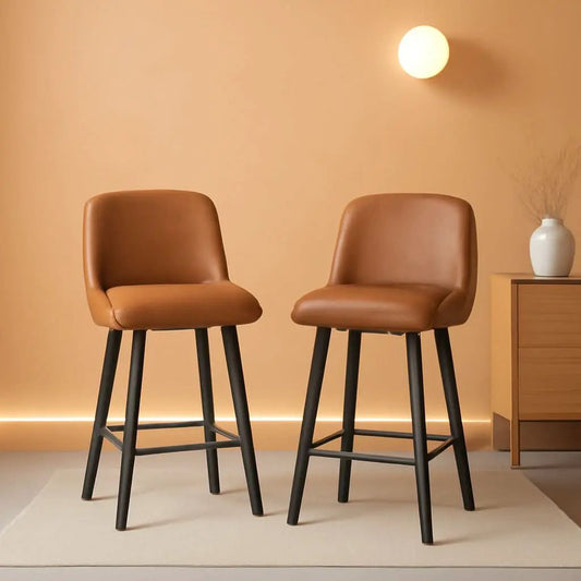 26 Inch Whiskey Brown Bar Stools Set Of 2 For Kitchen Island from PriceLows™