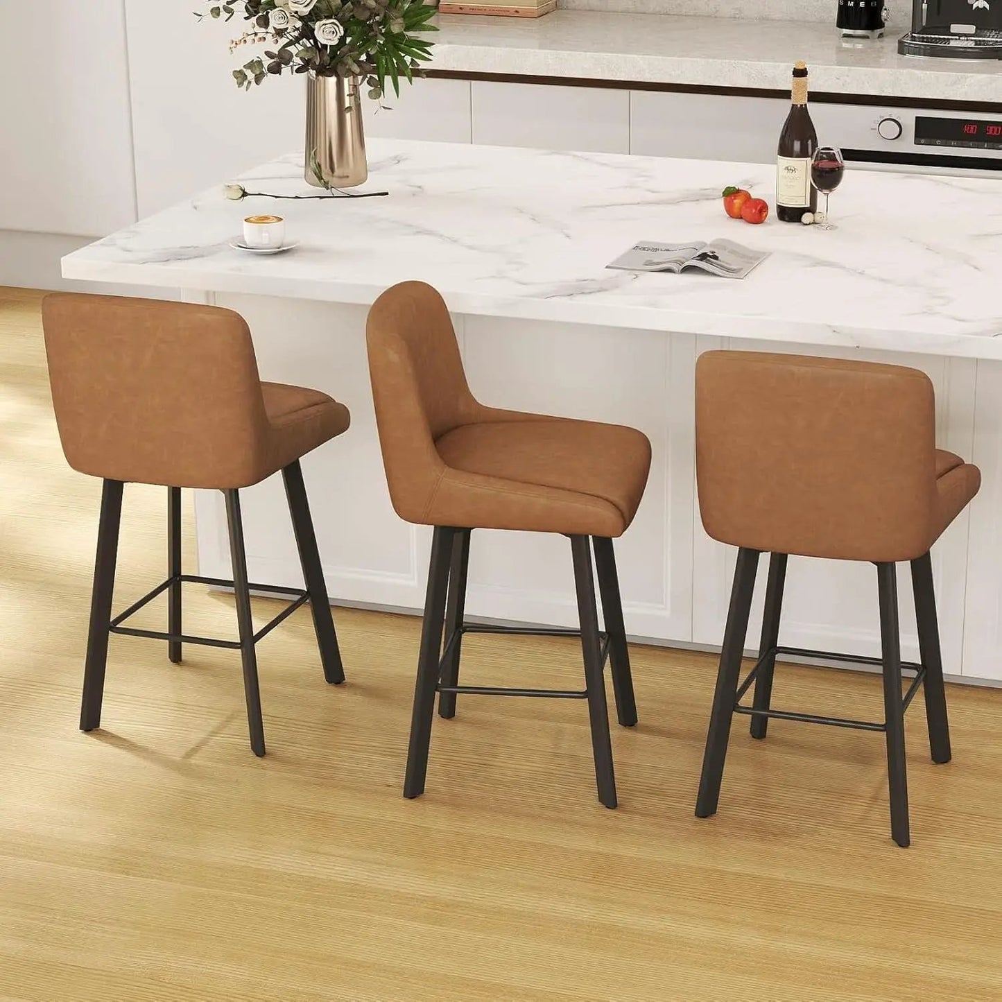26 Inch Whiskey Brown Bar Stools Set Of 2 For Kitchen Island from PriceLows™