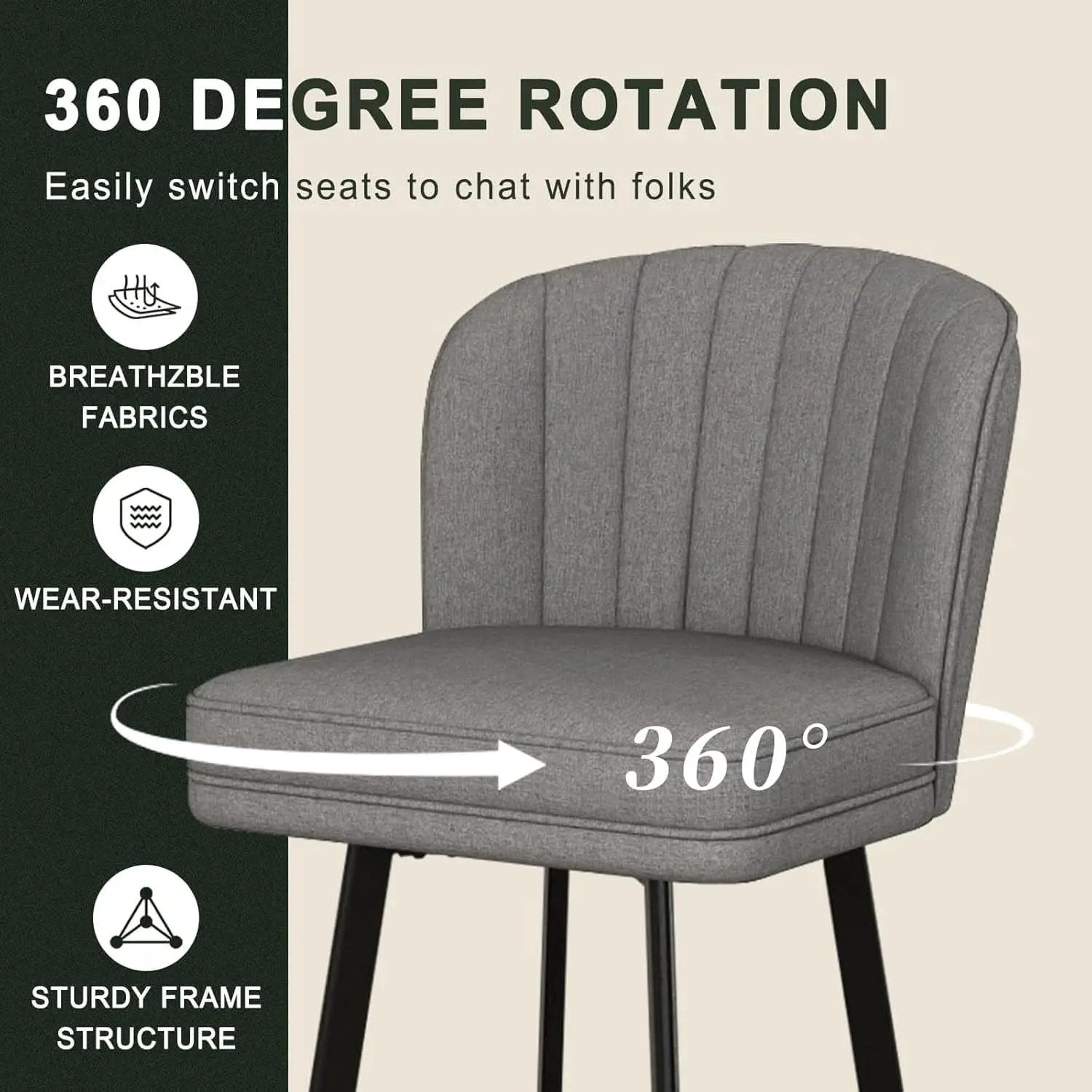 26 Counter Height Bar Stools Set Of 3 Gray Faux Leather from PriceLows™